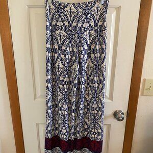 White Mark Patterned Polyester Spandex Wide-Leg Pants